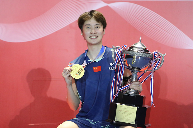 태국오픈 여자단식에서 우승한 천위페이. 소후닷컴 캡처