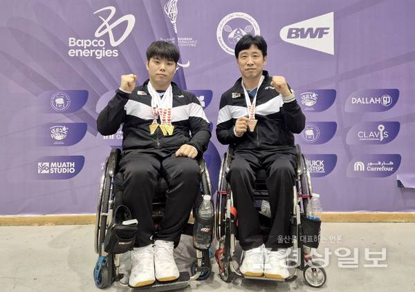 울산 중구청 직장운동경기부 장애인 배드민턴팀은 지난 13~18일 바레인 마나마에서 열린 '2025년 바레인 장애인 배드민턴 국제대회 Level2'에서 메달 행진을 이어가며 대활약을 펼쳤다. 울산 중구청 제공