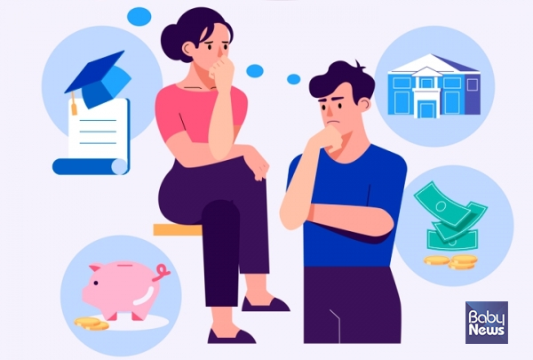 무자녀 가구들은 유자녀 가구보다 양육비용을 높게 예상하는 경향이 있으며 이러한 인식은 출산 결정을 미루거나 고민하게 만드는 요인인 것으로 분석됐다.&nbsp;ⓒ베이비뉴스