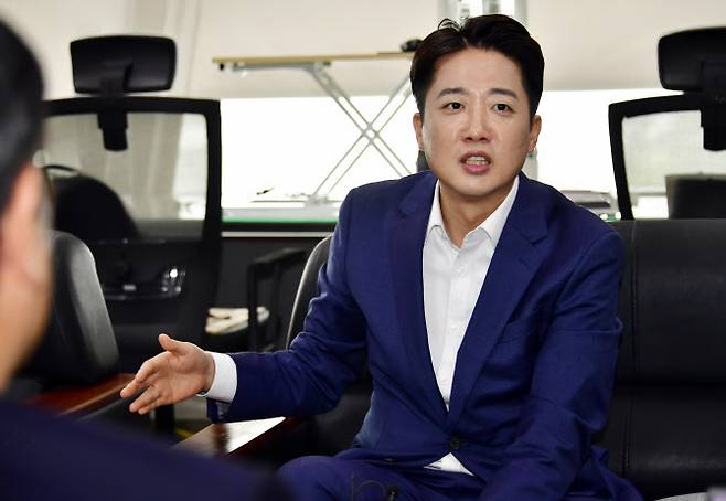 20일 오전 광주시청에서 열린 기자간담회에서 발언하고 있는 이준석 개혁신당 대통령 선거 후보.(사진=연합뉴스)