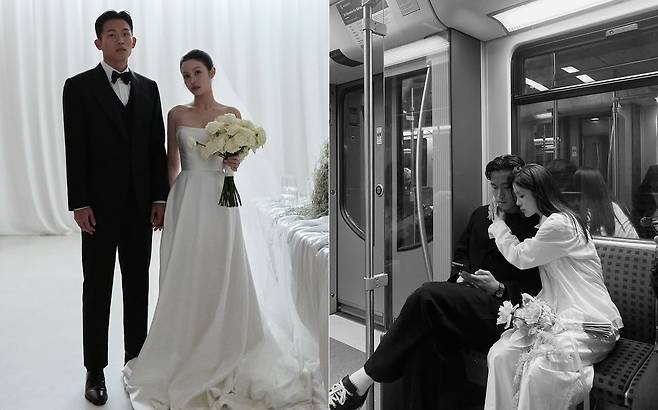 축구선수 정우영과 예비 신부 연지씨의 웨딩사진. /인스타그램