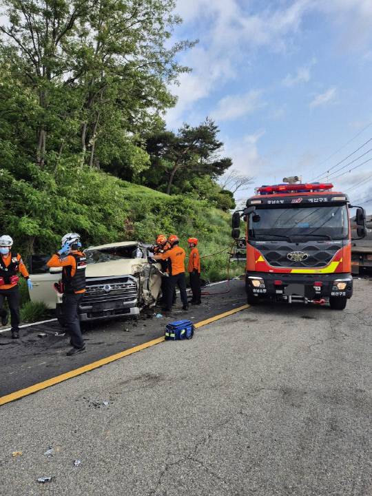 교통사고 현장 모습.사진=예산소방서 제공