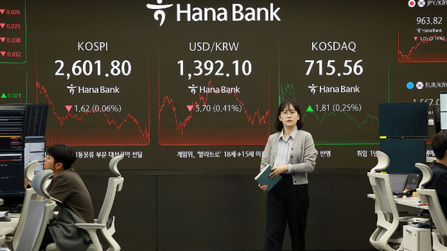 20일 서울 중구 하나은행 딜링룸 전광판에 코스피·코스닥지수, 원·달러 환율 종가가 표시돼 있다. ⓒ연합뉴스