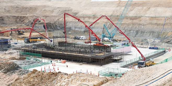 신한울3호기 원자로건물 최초 콘크리트 타설 현장./한수원 제