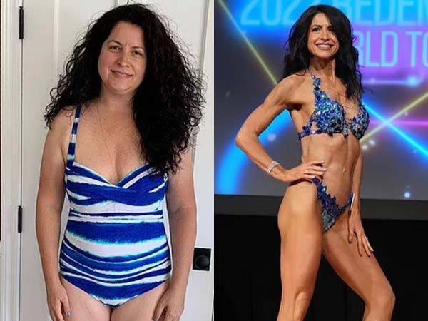 데니스 커틀리의 22kg 감량 전(왼)과 후(오)의 모습/사진=데일리 메일