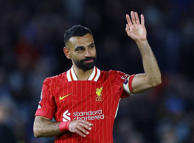 <yonhap photo-1935=""> Soccer Football - Premier League - Brighton & Hove Albion v Liverpool - The American Express Community Stadium, Brighton, Britain - May 19, 2025 Liverpool's Mohamed Salah looks dejected after the match Action Images via Reuters/Matthew Childs EDITORIAL USE ONLY. NO USE WITH UNAUTHORIZED AUDIO, VIDEO, DATA, FIXTURE LISTS, CLUB/LEAGUE LOGOS OR 'LIVE' SERVICES. ONLINE IN-MATCH USE LIMITED TO 120 IMAGES, NO VIDEO EMULATION. NO USE IN BETTING, GAMES OR SINGLE CLUB/LEAGUE/PLAYER PUBLICATIONS. PLEASE CONTACT YOUR ACCOUNT REPRESENTATIVE FOR FURTHER DETAILShttps://isplus.com/2025-05-20 06:06:22/ <저작권자 ⓒ 1980-2025 ㈜연합뉴스. 무단 전재 재배포 금지, AI 학습 및 활용 금지></yonhap>