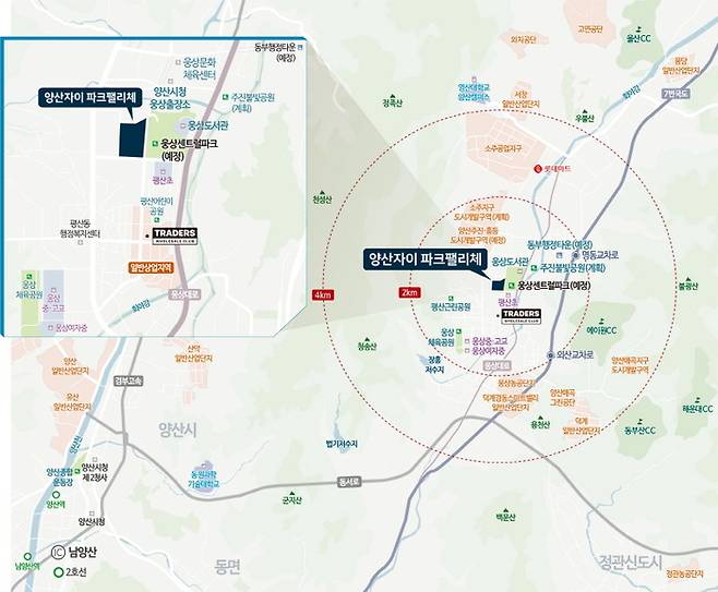 < ‘양산자이 파크팰리체 위치도’ >