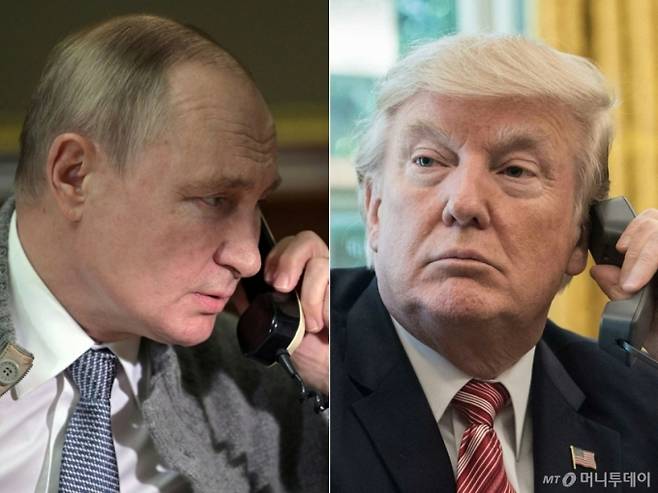 도널드 트럼프 미국 대통령(오른쪽)과 블라디미르 푸틴 러시아 대통령. /AFP=뉴스1