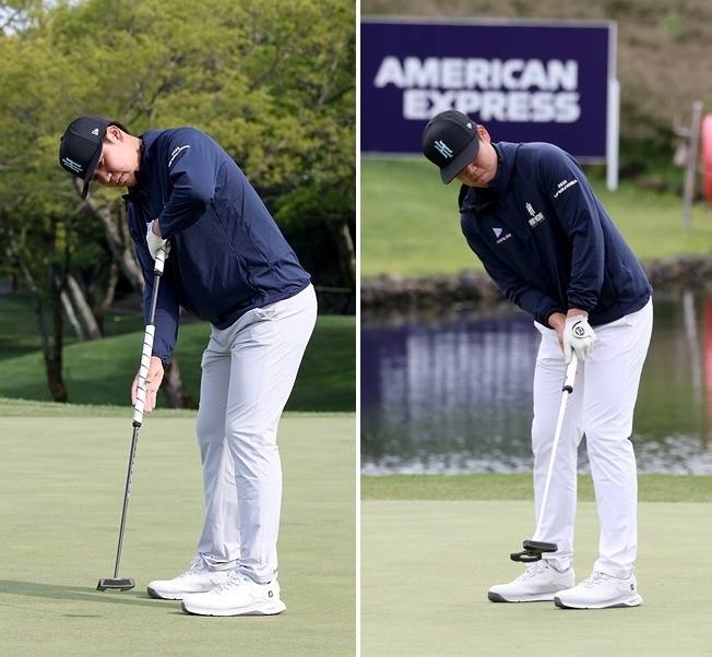 SK텔레콤 오픈 1라운드에서 브룸스틱 퍼터를 사용했던 장유빈(왼쪽)은 2라운드에선 제로 토크 퍼터로 바꿔 경기를 마쳤다.    [KPGA 제공]