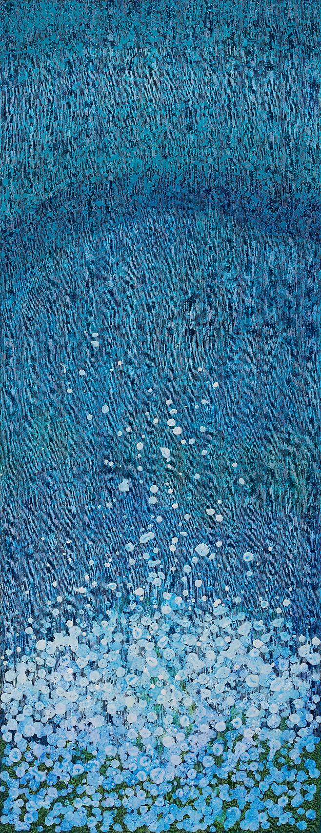 정수경, '스며들다', 캔버스 위에 아크릴, 160x60cm, 2025. 토포하우스 제공