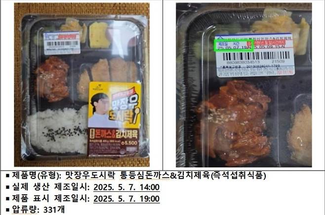 위반 제품 사진. 식약처 제공