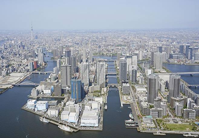 도쿄의 고층 아파트 밀집 지역   [교도=연합뉴스]