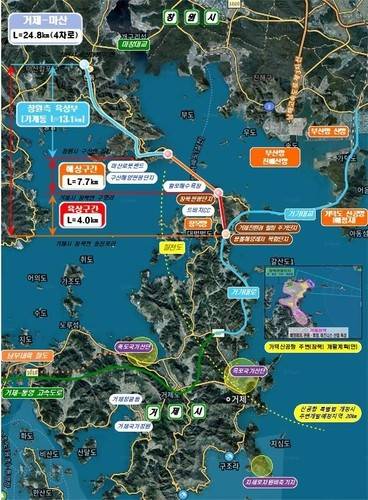 거제∼마산 국도 5호선 노선 [경남도 제공. 재판매 및 DB 금지]