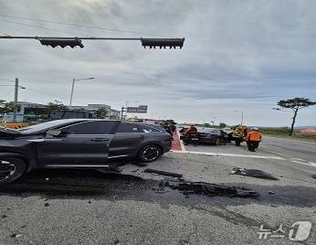 홍성 서부면 광리 교통사고 현장. (홍성소방서 제공, 재판매 및  DB금지) / 뉴스1