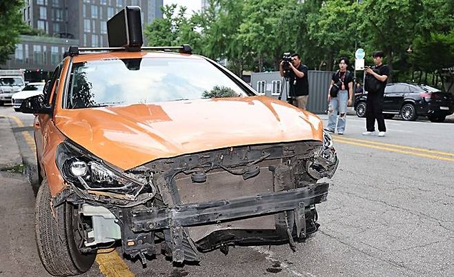 지난해 7월3일 서울 중구 국립중앙의료원에 택시가 돌진한 사고 현장. ⓒ연합뉴스