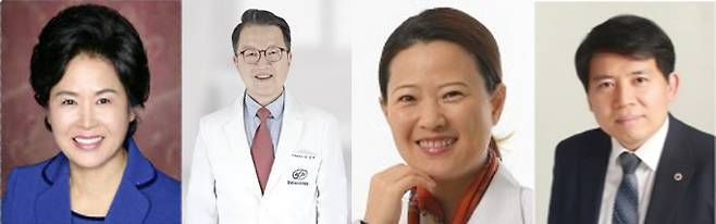 (왼쪽부터) 이봉화 전 보건복지부 차관, 마상혁 창원파티마병원 소아청소년과 과장, 이은혜 순천향대부천병원 영상의학과 교수, 이동욱 경기도의사회 회장. 연합뉴스/동아사이언스DB