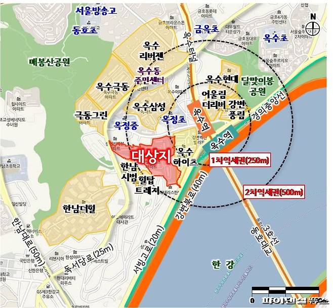 서울 성동구 옥수동 한남하이츠 아파트 위치도. 서울시 정보몽땅 제공