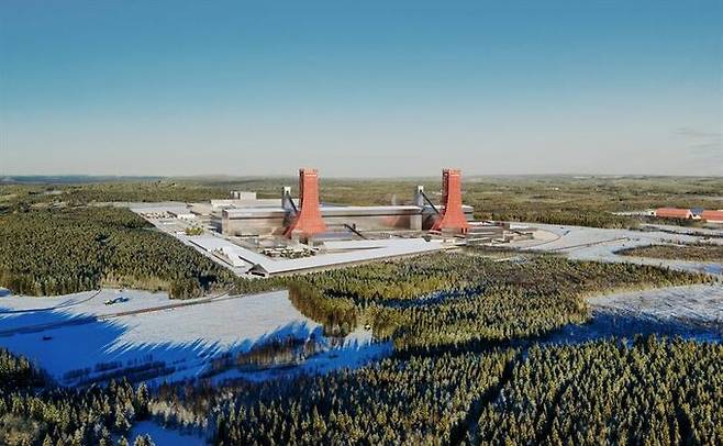 스웨덴 보덴에 건설 중인 ‘H2 Green Steel社’ 수소환원제철소. 비즈니스그린 제공&nbsp;