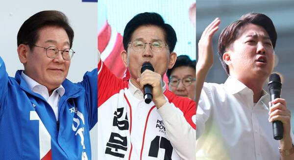 (왼쪽부터) 더불어민주당 이재명·국민의힘 김문수·개혁신당 이준석 대선 후보. 연합뉴스