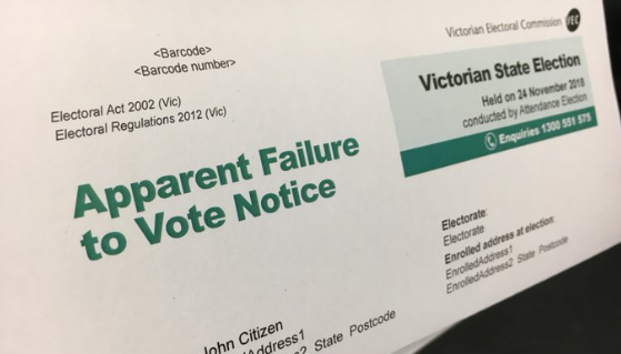 ▶투표를 하지 않은 유권자에게 불참 사유를 확인하고 벌금을 고지하기 위해 호주 선관위에서 발송하는 통지서. (사진:호주 빅토리아주 선관위 X 계정)