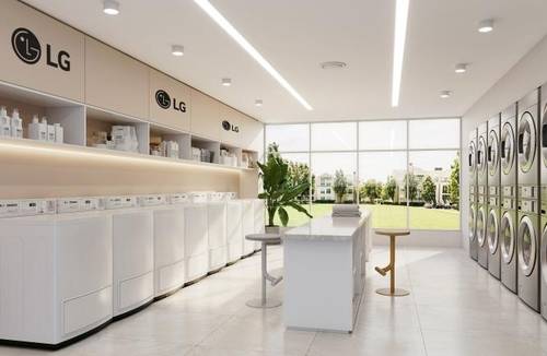 북미 코인 세탁소에 설치된 LG전자 상업용 세탁기 [LG전자 제공]