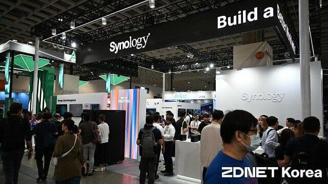 타이베이 난강전람관 내 시놀로지 부스 전경. (사진=지디넷코리아)