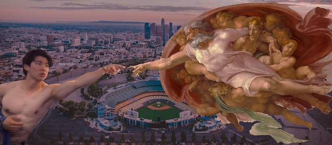 코멧 창조.jpeg 다저스) 김혜성+야마모토+윌 스미스 덕 아웃에서 장난