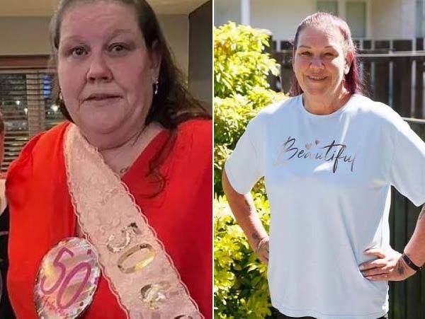 안젤라 브라운의 다이어트 전(왼) 후(오) 모습/사진=데일리메일