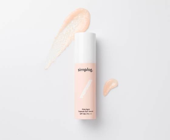 삼진제약 비건 스킨케어 심플로그, 핑크라이트 캡슐 선세럼