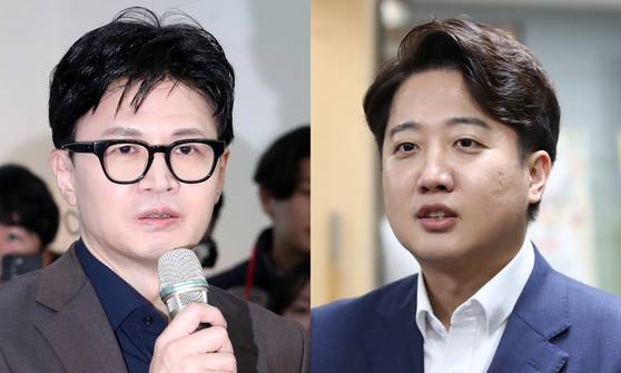 한동훈 국민의힘 전 대표(왼쪽)과 이준석 개혁신당 대선 후보. 연합뉴스