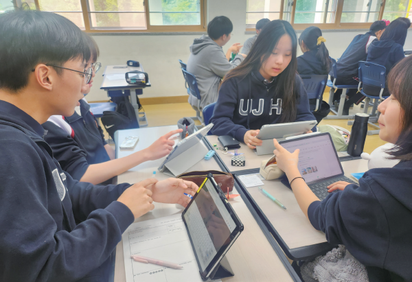 파주 운정고 수업 모습. 박화선기자