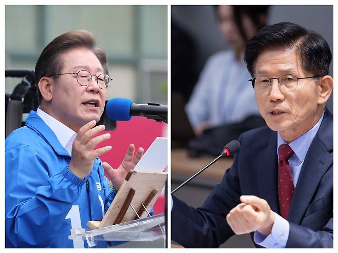 더불어민주당 이재명 대선 후보(왼쪽 사진)와 국민의힘 김문수 대선 후보. 뉴시스.