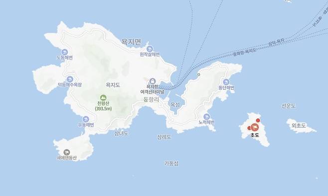 통영 욕지도와 초도 [네이버 지도 캡처]