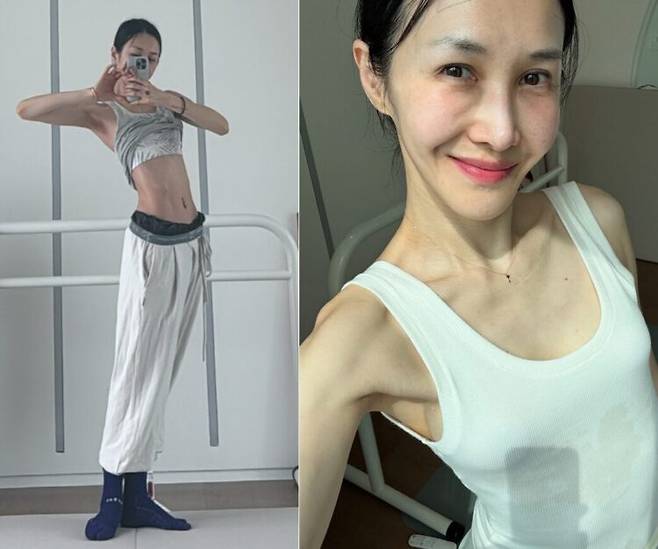 배우 엄태웅 아내이자 발레리나 겸 방송인 윤혜진이 마른 몸매를 자랑했다. [사진=윤혜진 소셜미디어]