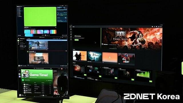 G어시스트가 구동중인 PC. 지포스 RTX 5070 GPU를 탑재했다. (사진=지디넷코리아)