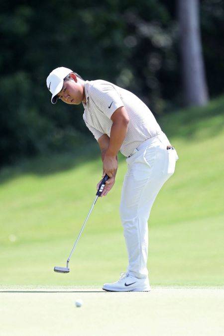 김주형이 찰스 슈와브 챌린지 1라운드 11번 홀에서 퍼팅을 하고 있다. 포트워스(미국)=AFP연합뉴스