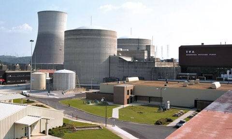 도널드 트럼프 미국 대통령이 원전 사업 활성화를 위한 행정명령을 내릴 것이란 외신 보도가 이어지면서 국내 대형 건설·원전주가 강세를 보이고 있다. 사진은 미국 테네시주의 세쿼야 원전./조선DB