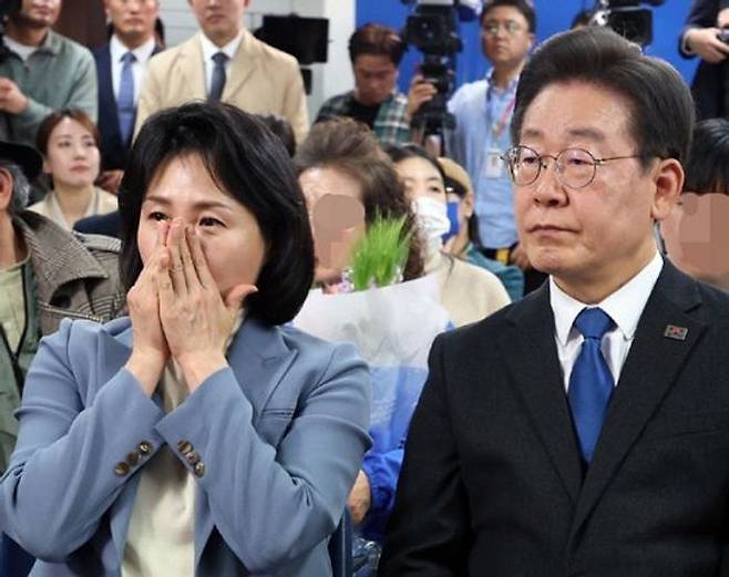 김혜경 여사(왼쪽)와 이재명 더불어민주당 대선 후보 ⓒ뉴시스