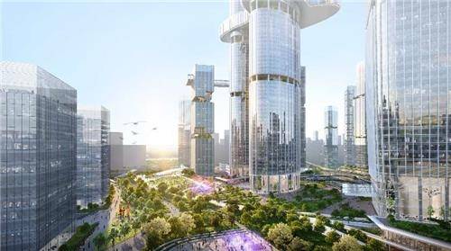 용산국제업무지구 철도 위 공중정원 조감도 <SH공사>