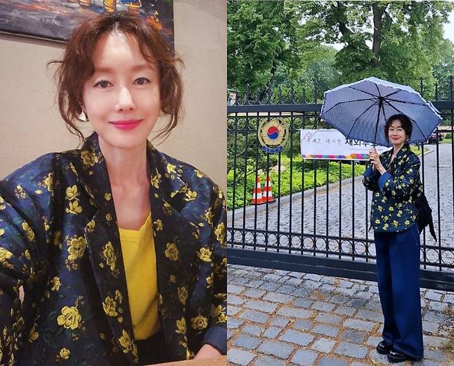 체코에 머물고 있는 김지수가 프라하에 있는 대한민국 대사관에서 재외국민 투표를 마쳤다. /사진=인스타그램 갈무리