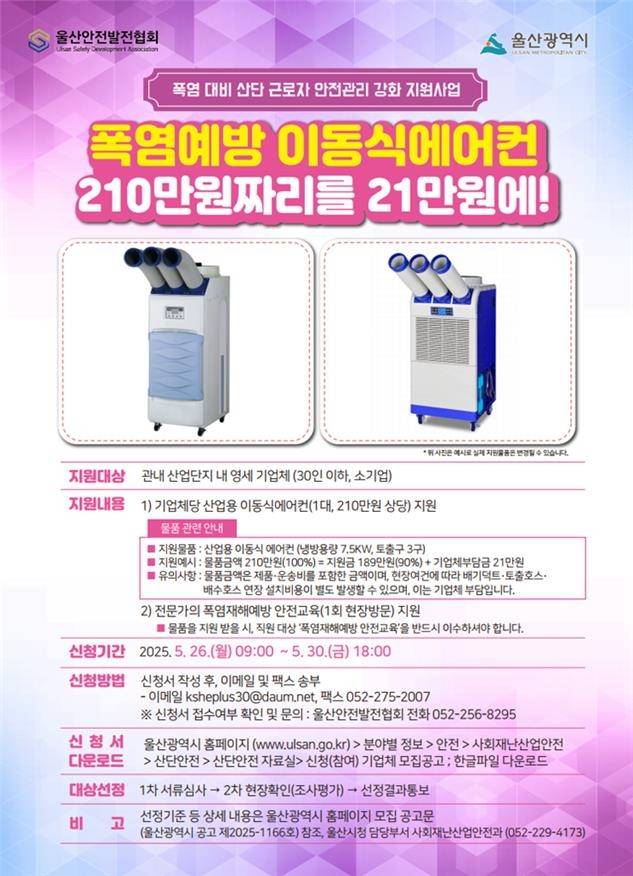 울산시 폭염 대비 산단 근로자 안전관리 강화 지원사업 [울산시 제공. 재판매 및 DB 금지]