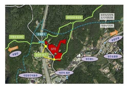 주택 사업 예정지 및 등산로 [청주시 제공. 재판매 및 DB금지]