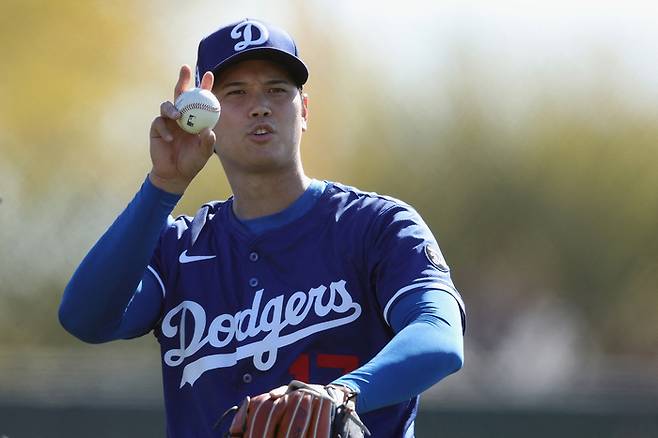 투수 재활중인 오타니 쇼헤이. 25일(한국시간) 수술 후 처음으로 라이브 피칭을 진행한다. 사진 | 애리조나=AFP연합뉴스