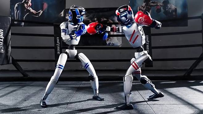 중국 로봇 기업 유니트리 로보틱스가 공개한 로봇 복싱 테스트. 사진=유니트리 로보틱스