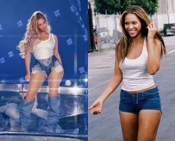 ​세계적인 팝스타 비욘세(43)가 20년 전(오른쪽) 무대 의상을 재연해 눈길을 끌었다./사진=페이지식스