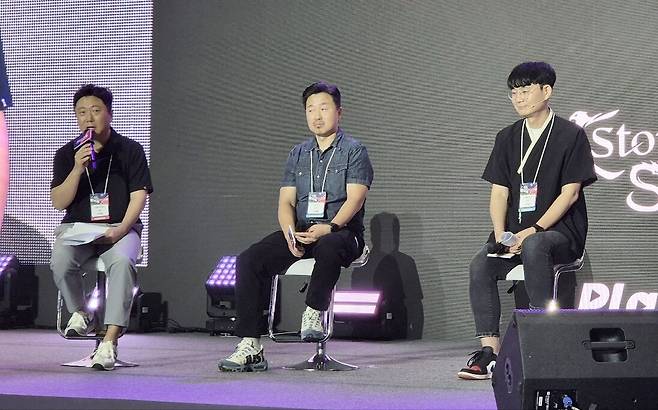 ▲ 좌측부터 대원미디어 김형길 부장, 손노리 이원술 대표, 웨이코더 서기원 대표