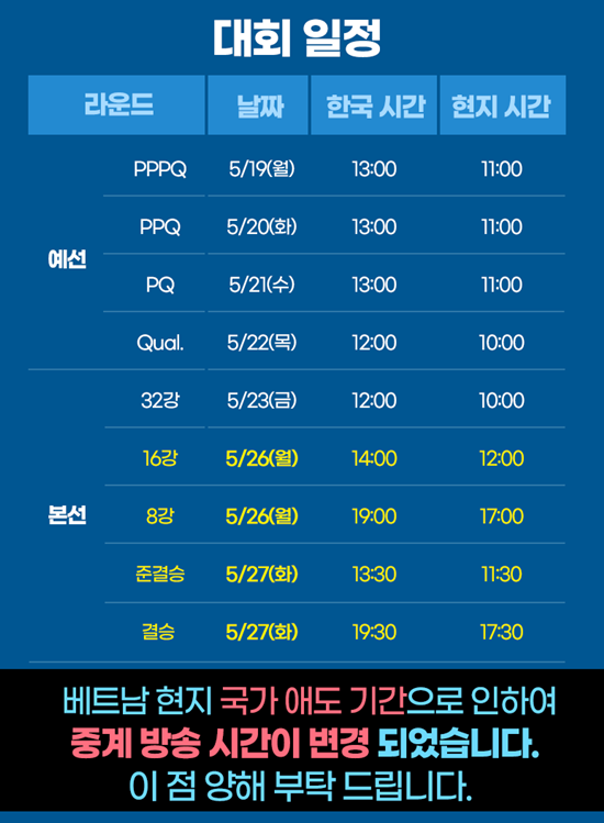 호치민3쿠션월드컵이 무관중으로 진행되면서 방송일정도 조정됐다. (자료=SOOP, 파이브앤식스)