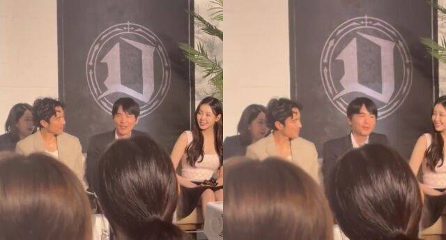 '데블스 플랜' 시즌2 팬 이벤트 현장에 참석한 저스틴 H. 민(왼쪽)과 이세돌의 모습. / 온라인 커뮤니티
