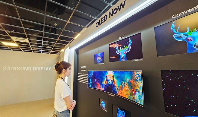 다양한 IT OLED 제품을 한 자리에서 살펴볼 수 있는 '컴퓨텍스 2025' 삼성디스플레이 부스 전시존./사진=삼성디스플레이