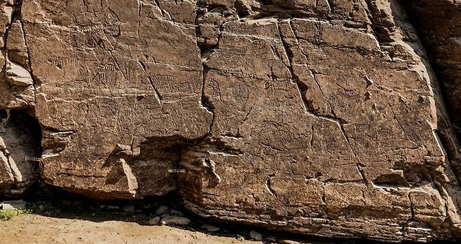 울주 대곡리 반구대 암각화. 울산매일 포토뱅크